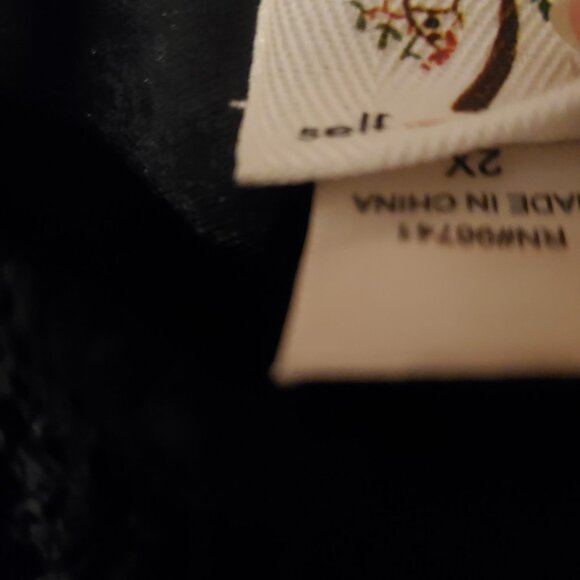 Self Esteem Peplum Lined Lace Top Womens 2X Black - Picture 4 of 6